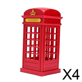 4xUSB / Battery Power London Telephone Booth Night Light Bedside Table LED Lamp