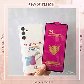 Ốp lưng và cường lực cho Samsung Galaxy M15 5G - Loại trong suốt chống sốc 4 góc ( hàng chính hãng)