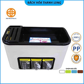 Kệ đựng gia vị nhà bếp 3 cốc để dao thớt nhựa Việt Nhật Hộp đựng dụng cụ nhà bếp đa năng