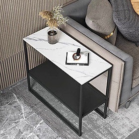 Mua Bàn Trà Cạnh Sofa mặt đá 60x40cm chân kim loại tiện ích đa năng - Bàn Sofa hiện đại trang trí phòng sang trọng cao cấp PR15 Giao màu ngẫu nhiên