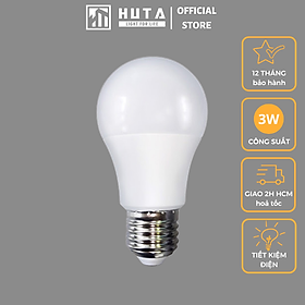 Combo Bóng Đèn Led Bulb HUTA 3w Đuôi E27, Tiết Kiệm Điện, Chống Nước, Ánh Sáng Trắng/Vàng, Trang Trí Quán Cà Phê, Nhà Hàng