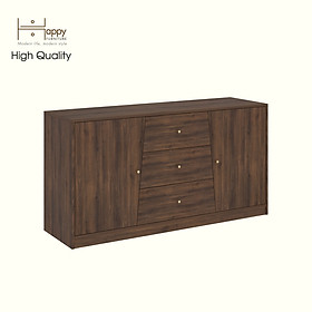 HAPPY FURNITURE , Tủ lưu trữ 3 ngăn kéo 2 cửa mở - DALEY ,TLT_076 , 150cm x 45cm x 78cm DxRxC