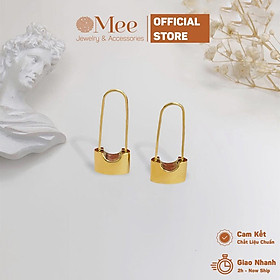 Bông tai MEE hình khoá cá tính, khuyên tai nam nữ unisex - E6536