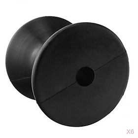 6   Trailer Rubber Keel Roller, Black, 3 inches, Sailboat Yacht Accessories