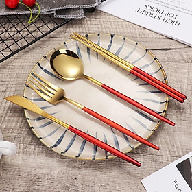 Mua Set Bộ 5 Sản Phẩm Dao Muỗng Nĩa Đũa Dùng Cơm Cao Cấp