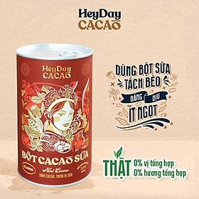 Bột cacao sữa Classic - Đậm cacao, thơm vị sữa – Lon 350g - Bộ sưu tập sản phẩm cacao "Thật" Heyday Cacao