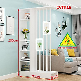 Tủ kệ trang trí kiêm vách ngăn phòng khách , nhà bếp 2VTK15- Nội thất lắp ráp Viendong Adv