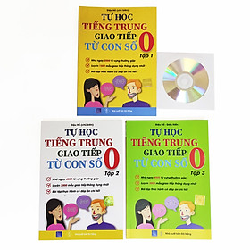 Combo 3 sách: Tự học tiếng Trung giao tiếp từ con số 0 Tập 1 + Tập 2 + Tập 3 + DVD Audio tài liệu