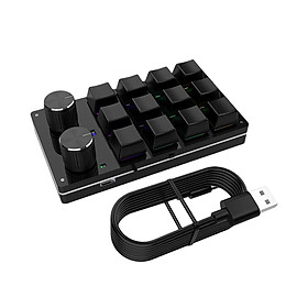 12 Key Mini Mechanical Keyboard  Keypad RGB Lights for Office