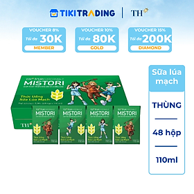 Thùng 48 Hộp Thức uống sữa lúa mạch TH true CHOCOMALT MISTORI 110ml