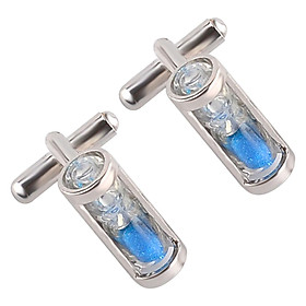 Luxury Shirt  Wedding Sandglass Glass Cufflinks, 1 Pair Women Men