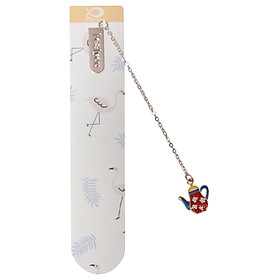 Bookmark Kẹp Sách Kim Loại Phối Charm Hình Ấm Trà