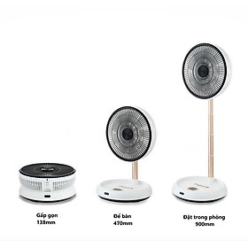 Mua Quạt Tích Điện Gấp Gọn Thông Minh ELEGANT  Quạt Sạc Điện Pin Trâu Lên Tới 8h Sử Dụng  3 Mức Gió  Không Gây Ồn  Nhập Đức