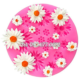 Mua Khuôn silicone làm rau câu 13 hoa cúc lớn nhỏ - Mã số 1700