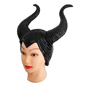 Mũ đội đầu sừng Tiên hắc ám Maleficent sừng dài 30cm hóa trang Halloween cho trẻ em và người lớn