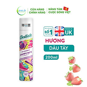 Dầu Gội Khô Batiste Hương Dâu Tây - Batiste Dry Shampoo Happy 90's Bubbly Berry 200ml