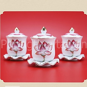 Mua Chum nước bàn thờ 8cm/9cm/10cm HỒNG HOA SEN cao cấp - thờ cúng