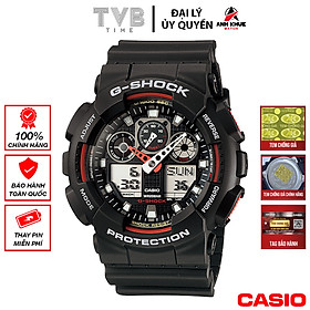 Đồng hồ nam dây nhựa Casio G-Shock chính hãng GA-100-1A4DR