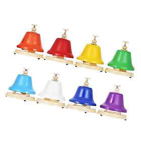 Colorful 8 Note Hand Bell Rhythm Toy Alter Distinct Tone Bell for Beginner