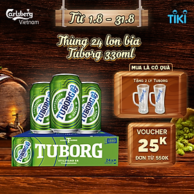 Thùng 24 lon bia Tuborg 330ml
