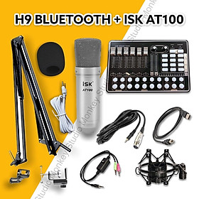 Bộ Mic Hát Livestream Soundcard H9 & Mic ISK AT100 Chất Lượng Cao, Âm Thanh Cực Kỳ Sống Động - Hàng Chính Hãng