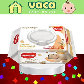 Khăn ướt Huggies chiết xuất Ca cao và Bơ hạt mỡ gói 72 miếng