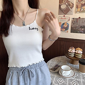 MS227 Áo 2 dây honey viền lượn sóng