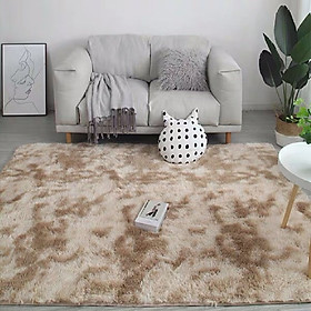Mua Thảm Lông Dài Trải Sàn Cao Cấp Kiểu Loang - Nâu trà sữa - 1m6x2m