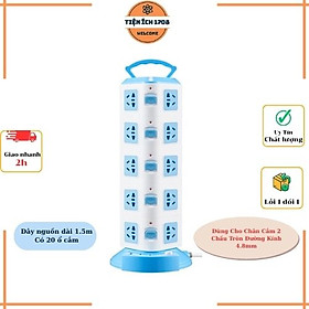 Mua Ổ Điện 5 Tầng Hình Tháp Gồm 20 Ổ Cắm Và 3 Cổng Sạc USB Dùng Cho Chân Cắm 2 Chấu Tròn Đường Kính 4.8mm