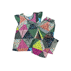 Đồ bộ nữ mặc nhà, Bộ ngủ nữ chất tole lanh loại 1, áo tay cánh tiên quần lửng ảnh thật - TL40