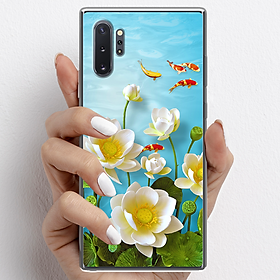 Ốp lưng cho Samsung Galaxy Note 10, Samsung Galaxy Note 10 Plus nhựa TPU mẫu Hoa sen cá chép đỏ