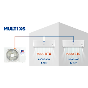 Mua Combo Máy lạnh Gree Multi XS Inverter Dàn nóng 14.000Btu + dàn lạnh 7.000Btu + 9.000Btu (1 dàn nóng + 02 dàn lạnh) - Hàng chính Hãng