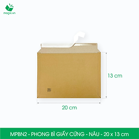 MPBN2 - 20x13 cm - Combo 100 phong bì giấy cứng đóng hàng màu nâu thay thế túi gói hàng