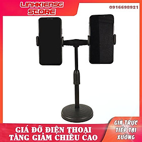 Mua Chân đỡ 2 KẸP điện thoại sử dụng LIVESTREAM  QUAY VIDEO tăng giảm chiều cao .