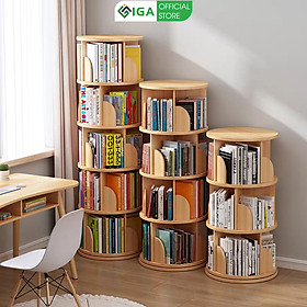 Mua Kệ sách IGA xoay 360 độ có thể làm kệ góc đa năng để bàn để sàn hiện đại GP269