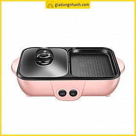 Mua Bếp Lẩu Nướng 2 Ngăn  Bếp Lẩu Nướng 2 In 1  Bếp Chiên  Bếp Nướng Điện Đa Năng (Hộp Hồng)