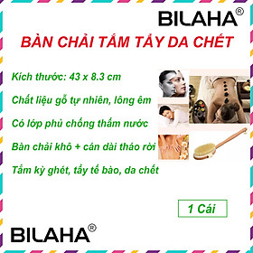 Bàn Chải Tắm Cọ Da Khô, Tẩy Da Chết Body, Gậy Chà Da Khi Tắm Massage Body Cực Đã Loại Tháo Rời (Hàng Chính Hãng)