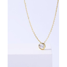 Dây chuyền bạc chấu bao đính 1 viên đá Cz Gix Jewel DC18