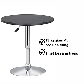 Mua Bàn bar cao 1m1 tròn 60cm màu đen chân bàn tăng giảm độ cao nhập khẩu TB2105-06W đẹp sang trọng linh động ở HCM 