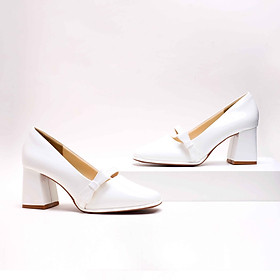 Giày Cao Gót Nơ 6P PABNO PN12028 – Mũi vuông | Sang Trọng | Dễ Đi