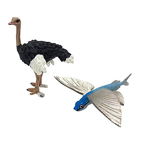2x Figurine Animals Model Action Figures Kids Collection Toy Lawn Ornament