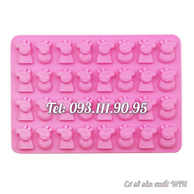 Mua Khuôn silicon làm rau câu  kẹo dẻo chip chip   socola 32 heo con Peppa Cute - Mã số 1118
