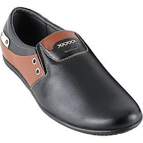 Giày Mọi Nam Da Bò Cao Cấp Màu Đen Phối Da HC7783