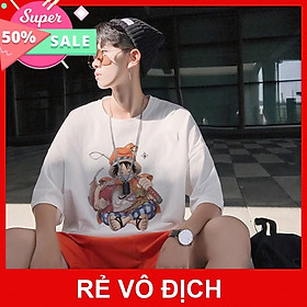 Áo Thun Tay Lỡ Unisex Luffy OnePiece Ẵm Cá Chép