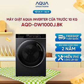Mua Máy giặt lồng ngang Aqua Inverter 10kg AQD-DW1000J.BK - Bảo hành 2 năm - Hỗ trợ lắp đặt - Hàng chính hãng