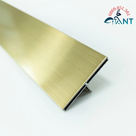 Mua Nẹp T Inox 304 vàng xước  nẹp inox chữ T  dày 0.8li  thanh dài 2m44   chỉ tường  ron sàn
