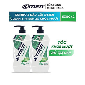 Combo 2 Dầu gội X-Men Clean & Fresh 2X Khỏe Mượt 630g/chai