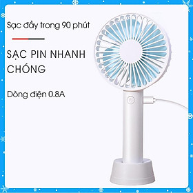 Mua Quạt sạc mini cầm tay có chân để bàn - màu ngẫu nhiên - Hàng Chất Lượng