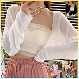 Áo khoác len mỏng kiểu CÁNH DƠI DÁNG RỘNG tay dài chống nắng