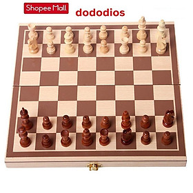DODODIOS Bàn cờ vua bằng gỗ sang trọng gọn nhẹ 29x28cm